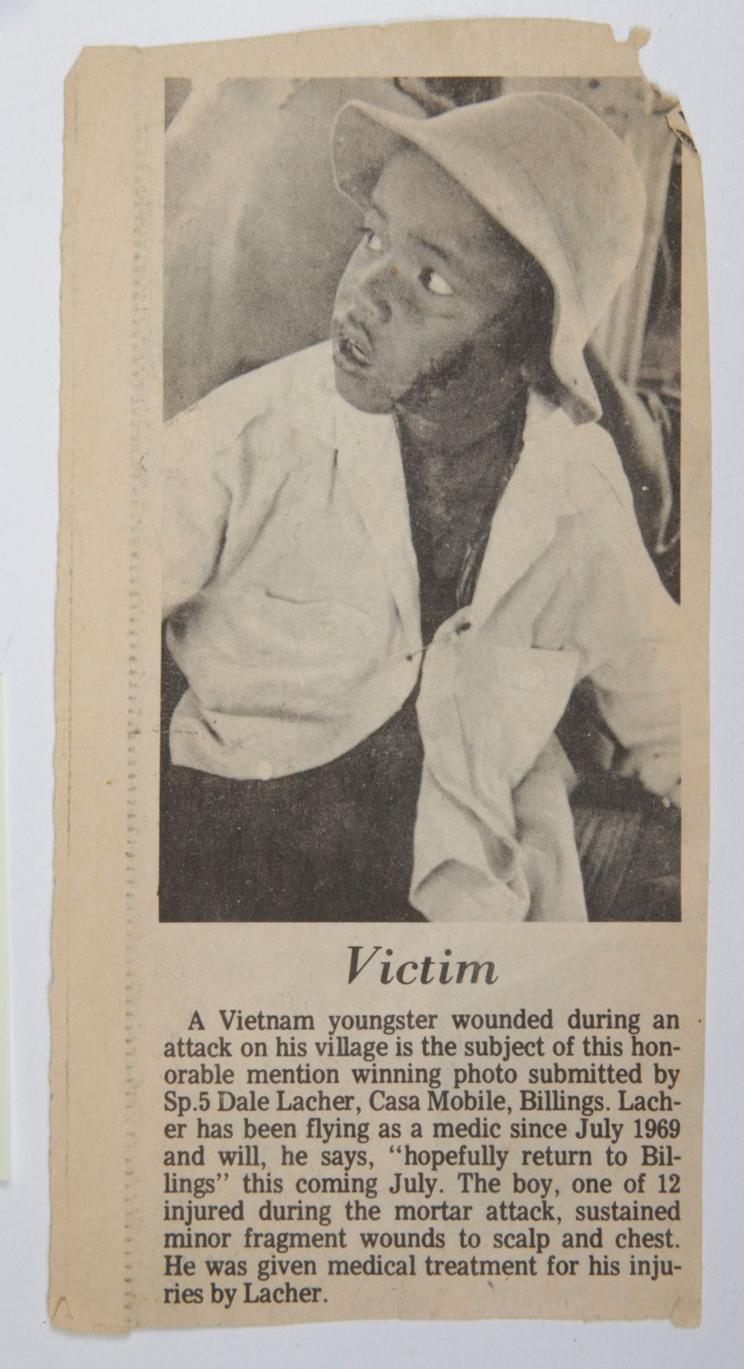 Dale Lacher's newspaper clipping